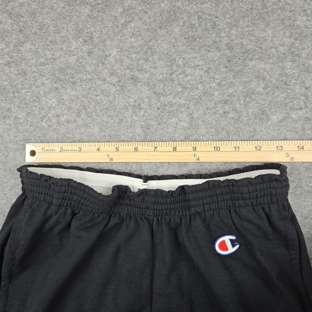 Vintage Champion Gym Shorts Mens M Spellout Logo Black Cotton 90s VTG - Picture 5 of 7